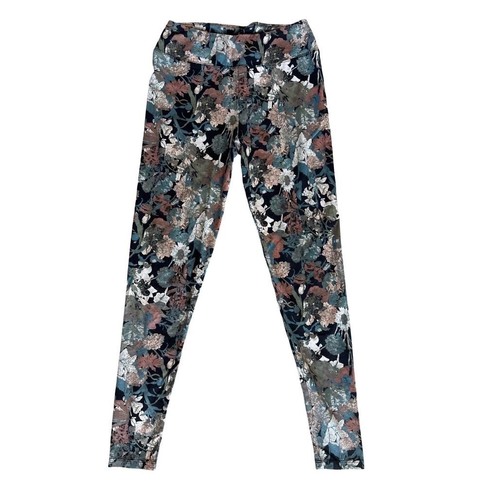 Peruvian Connection Peru Floral Print Botanical Boho Sz M Leggings Artsy Chic